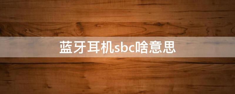 蓝牙耳机sbc啥意思（sbc蓝牙什么意思）