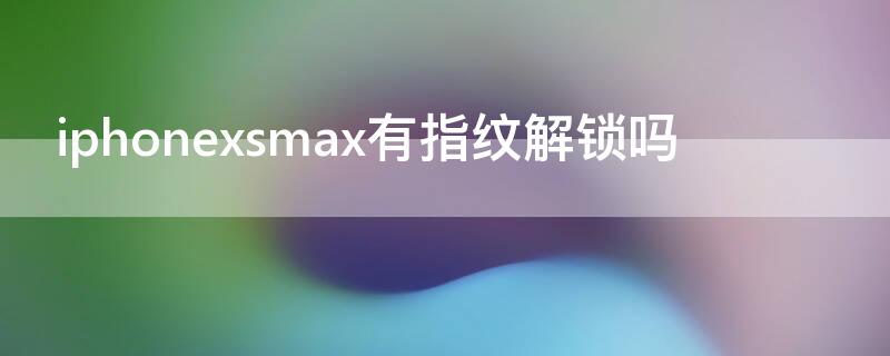 iPhonexsmax有指纹解锁吗