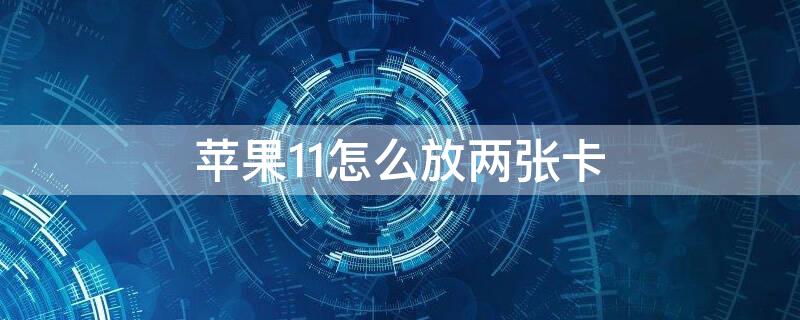 iPhone11怎么放两张卡（苹果11手机怎么放两张卡）