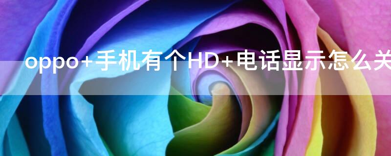 oppo 手机有个HD 电话显示怎么关掉