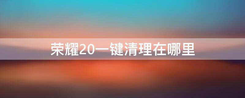 荣耀20一键清理在哪里 荣耀20自动清理怎么关闭