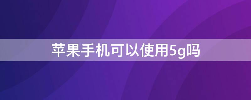 iPhone手机可以使用5g吗（iphone可以用5g的手机）