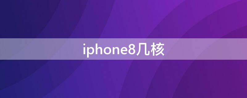 iPhone8几核