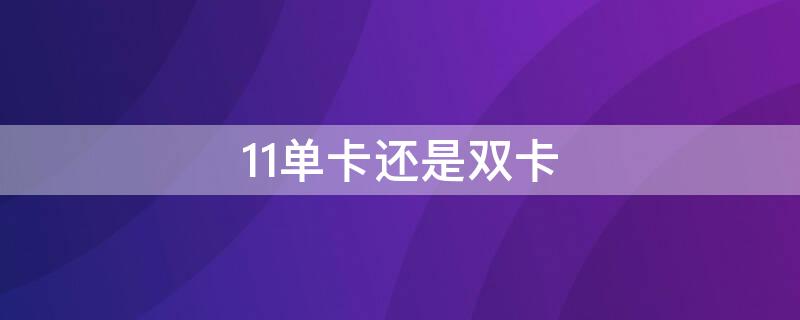 11单卡还是双卡（小米11单卡还是双卡）