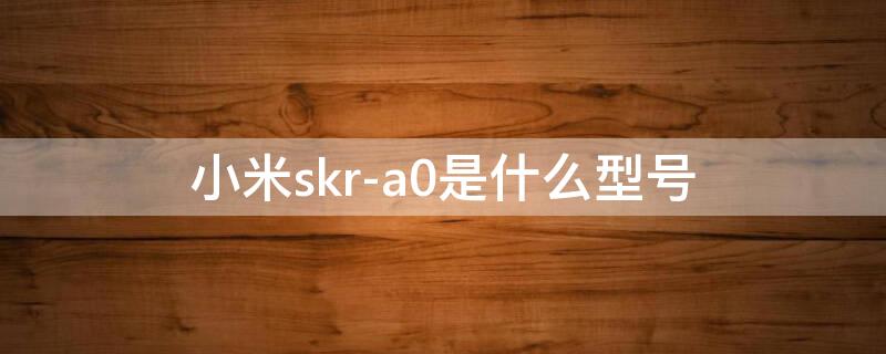 小米skr-a0是什么型号 小米SKR-A0