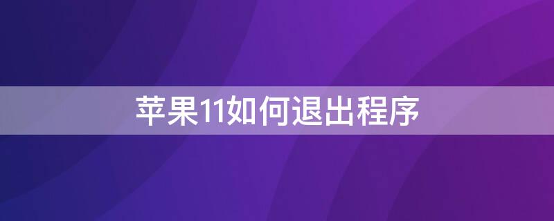 iPhone11如何退出程序（苹果手机11如何退出程序）