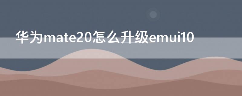 华为mate20怎么升级emui10 华为mate20怎么升级鸿蒙系统3.0