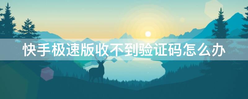 快手极速版收不到验证码怎么办 快手极速版无法收到验证码