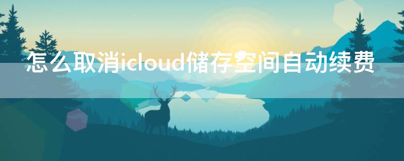 怎么取消icloud储存空间自动续费 如何取消icloud储存空间自动续费