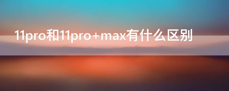 11pro和11pro（11pro和11promax哪个更值得入手）