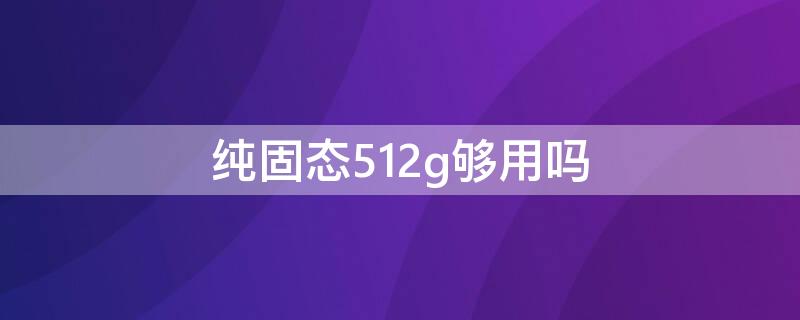 纯固态512g够用吗（512gb纯固态）