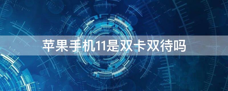 iPhone手机11是双卡双待吗（苹果手机11是双卡双待吗?）