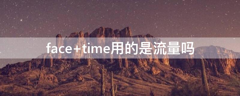 face time用的是流量吗