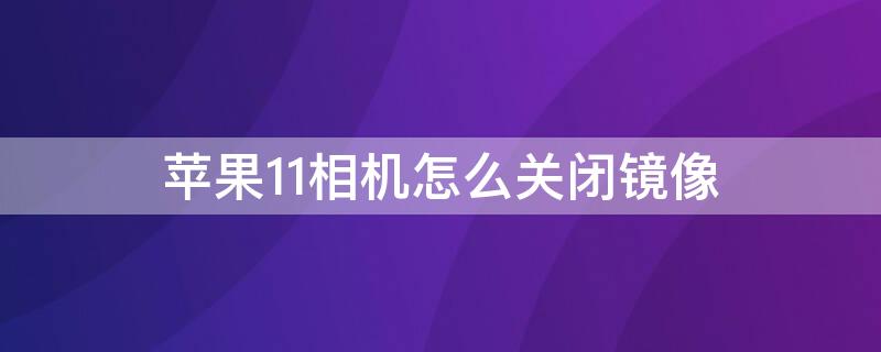 iPhone11相机怎么关闭镜像（苹果11如何关闭相机镜像）