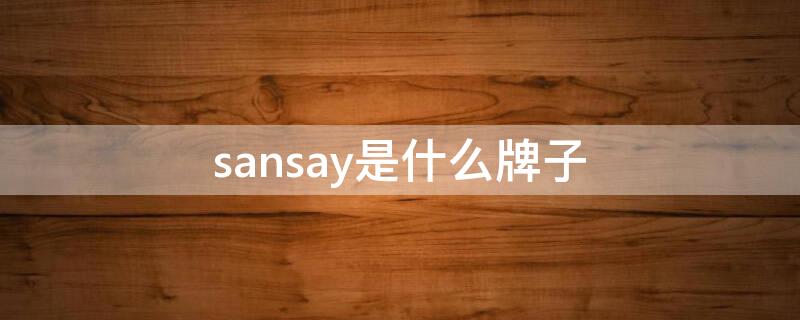 sansay是什么牌子（sansay是什么牌子衣服）