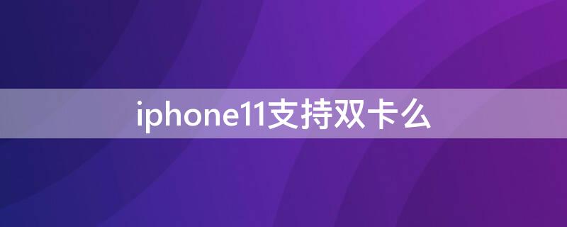 iPhone11支持双卡么（iphone11 支持双卡么）