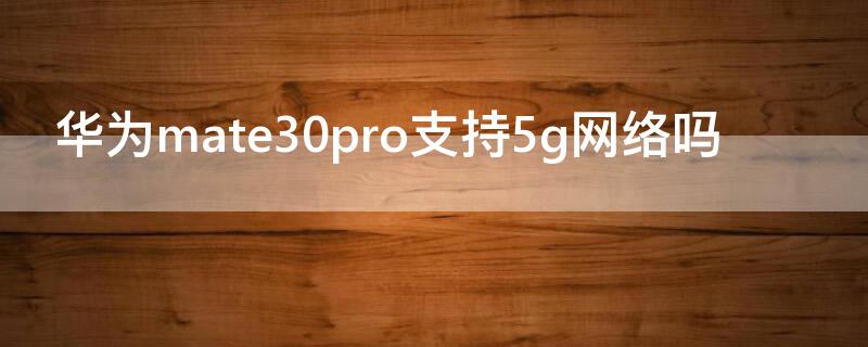 华为mate30pro支持5g网络吗（mate30pro能用5g吗）