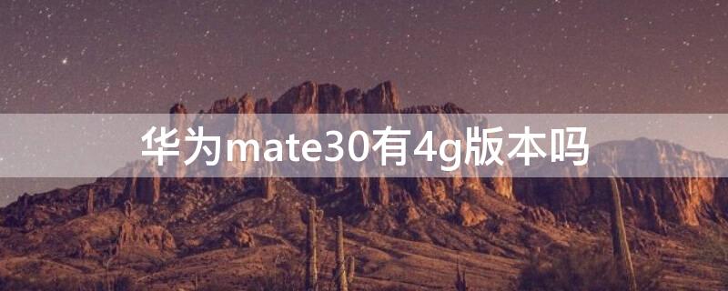 华为mate30有4g版本吗 mate30有4g手机吗