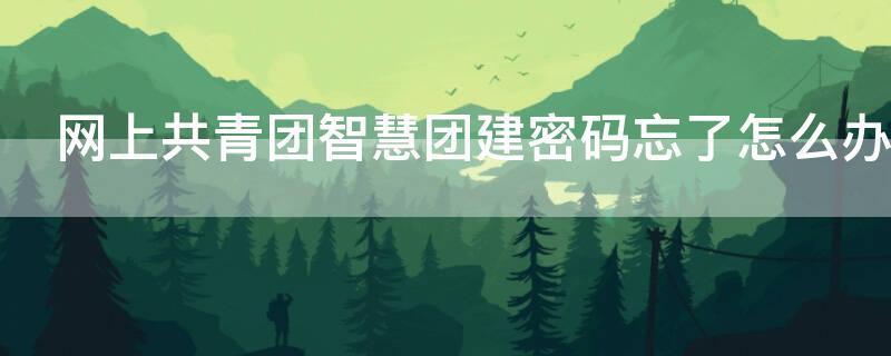 网上共青团智慧团建密码忘了怎么办 网上共青团智慧团建密码忘了咋办