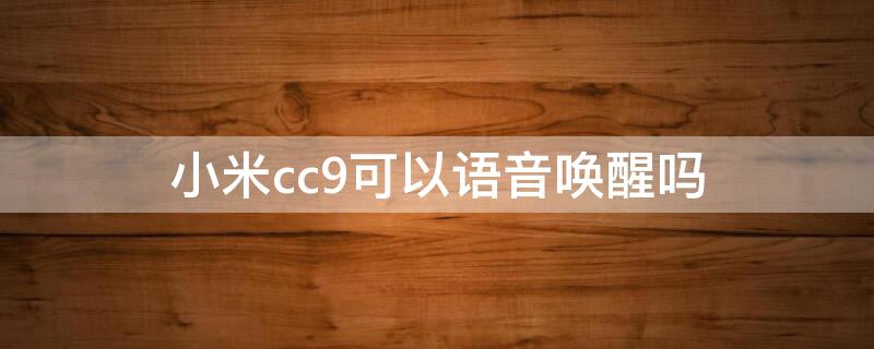 小米cc9可以语音唤醒吗 小米cc9可以语音唤醒吗