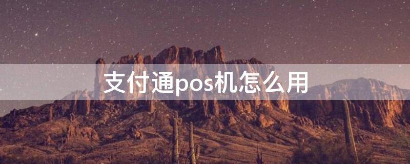 支付通pos机怎么用