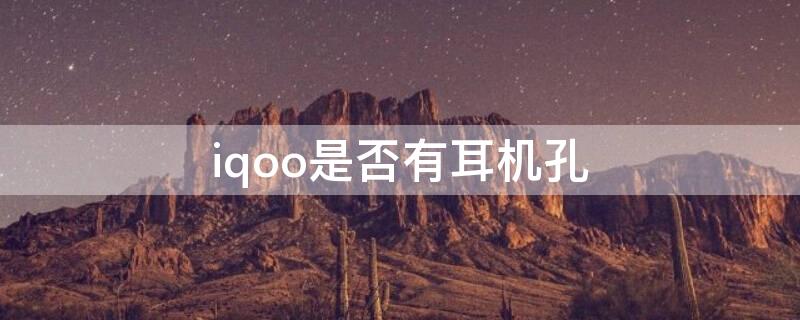 iqoo是否有耳机孔