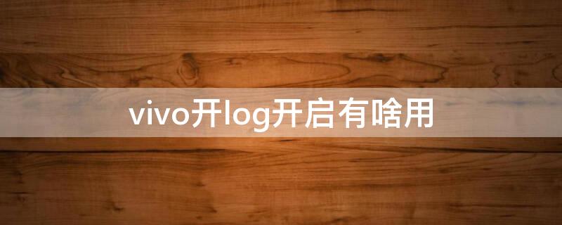 vivo开log开启有啥用（vivo打开log有什么用）