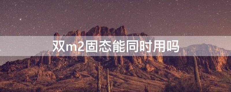 双m2固态能同时用吗 双m2固态速度一样吗