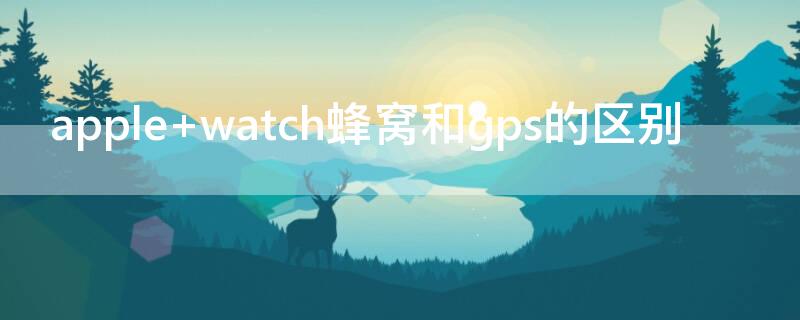 apple watch蜂窝和gps的区别