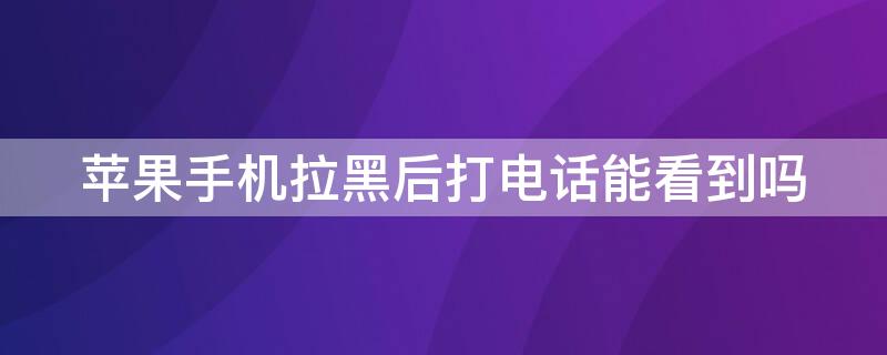 iPhone手机拉黑后打电话能看到吗（iphone手机拉黑后打电话能看到吗怎么设置）