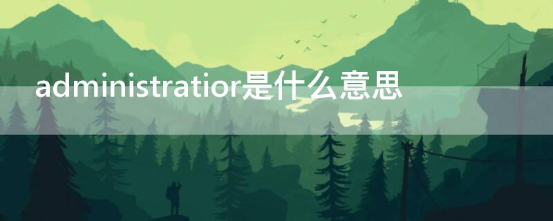 administratior是什么意思