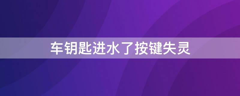 车钥匙进水了按键失灵 车钥匙进水了按键失灵能修吗