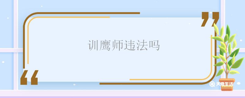 训鹰师违法吗 训鹰师合法吗