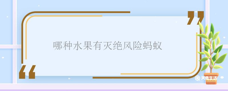 哪种水果有灭绝风险蚂蚁 有灭绝风险的水果