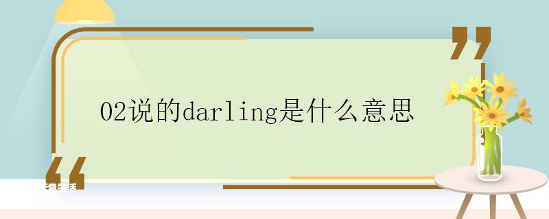 02说的darling是什么意思 darling是什么意思