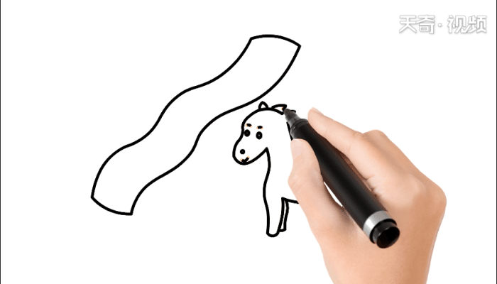 小马过河简笔画