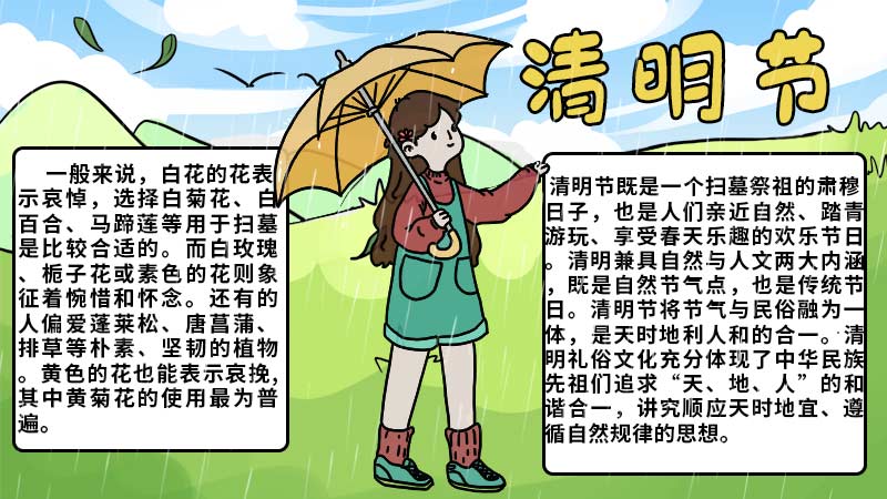 清明手抄报内容100字