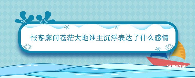 怅寥廓问苍茫大地谁主沉浮表达了什么感情