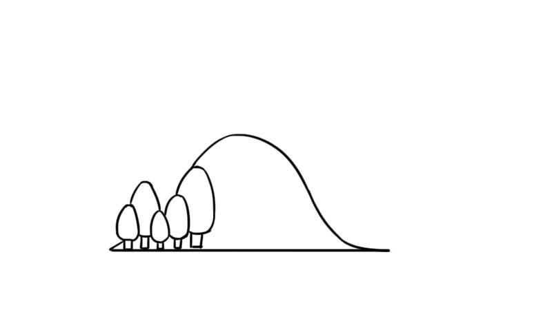 山水风景图片简笔画