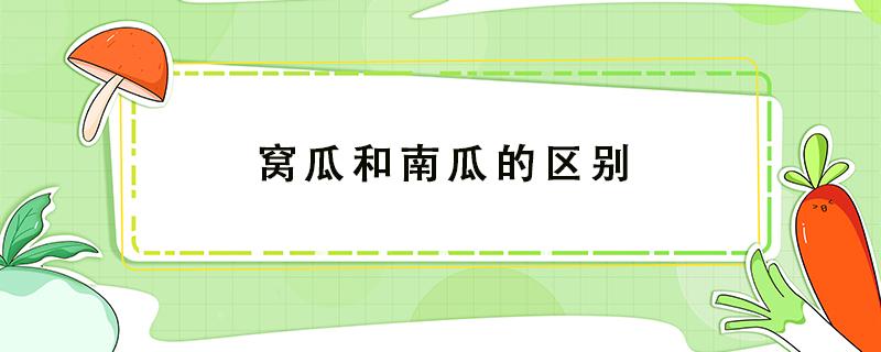 窝瓜和南瓜的区别 窝瓜和南瓜的区别的做法
