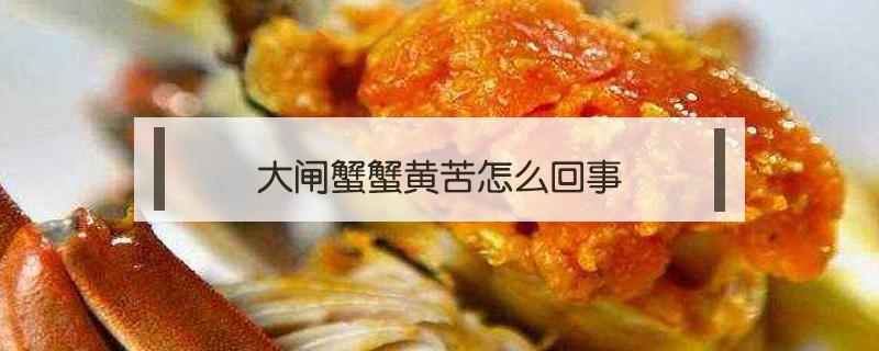 大闸蟹蟹黄苦怎么回事 大闸蟹 蟹黄苦