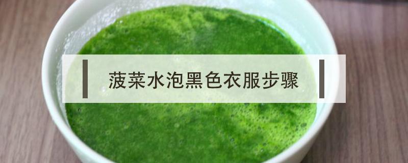 菠菜水泡黑色衣服步骤 菠菜水泡黑色衣服步骤热水吗