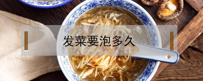 发菜要泡多久（发菜要泡多久时间）