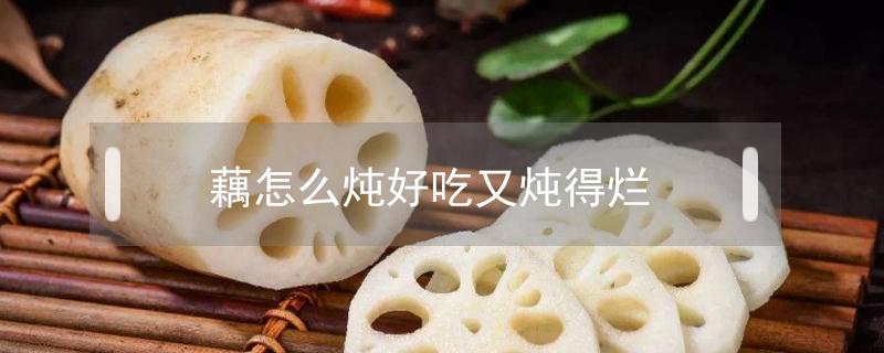 藕怎么炖好吃又炖得烂（怎样炖藕容易炖烂）