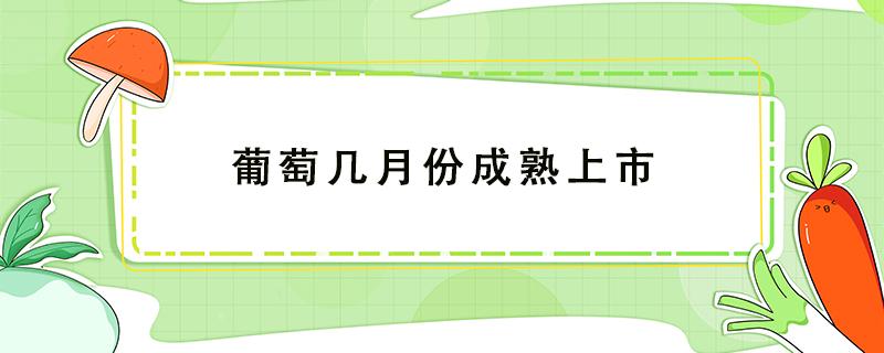 葡萄几月份成熟上市（夏黑葡萄几月份成熟上市）