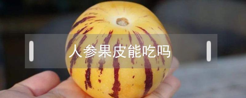 人参果皮能吃吗 人参果果皮能吃吗