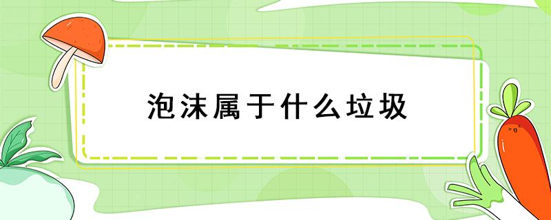 泡沫属于什么垃圾（泡沫属于什么垃圾?）