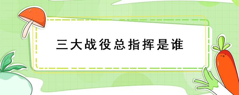 三大战役总指挥是谁 三大战役总指挥是谁毛