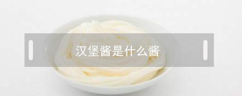 汉堡酱是什么酱 汉堡酱是什么酱?
