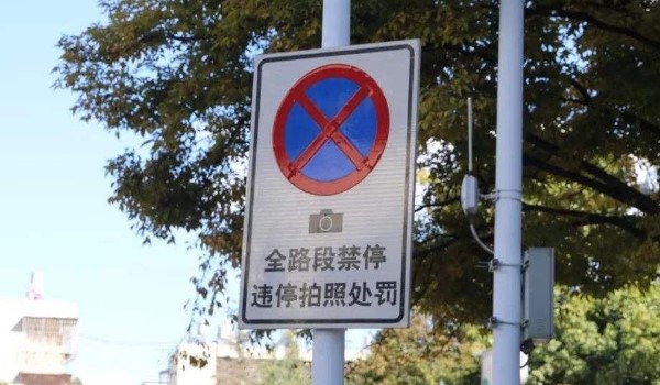 全线禁止停车标志